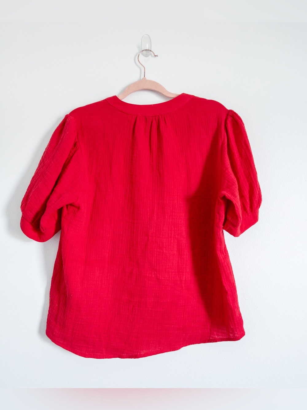 NWOT Avara Tammy 100% Cotton Lightweight Gauze Top Red Size M - Picture 7 of 11